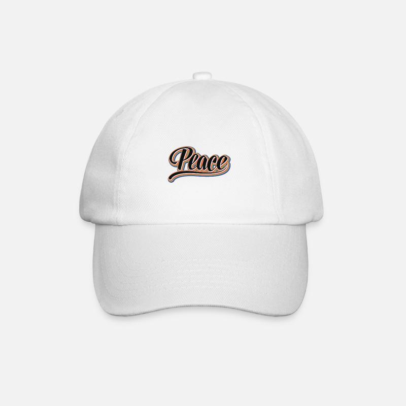 Peace, Frieden, Regenbogen, Hippie, - Baseballkappe - Weiß/Weiß