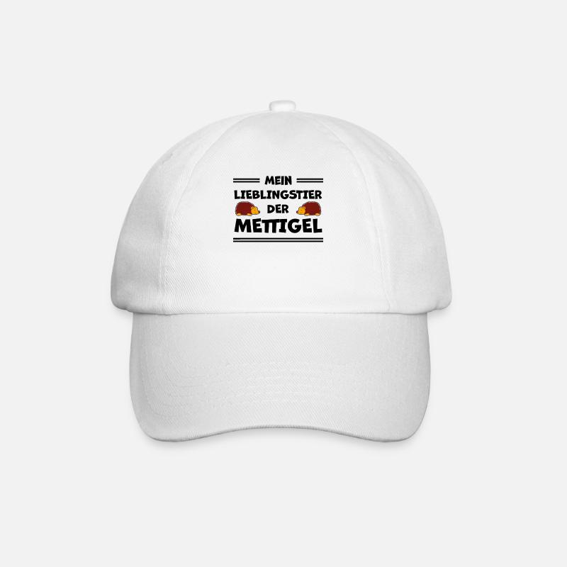 Mettigel Mettbrötchen Lustige Spruch Mett Geschenk - Baseballkappe - Weiß/Weiß