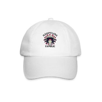 Häuptling der Familie Indianer Vatertag Geschenk - Baseballkappe - Weiß/Weiß - Vorne
