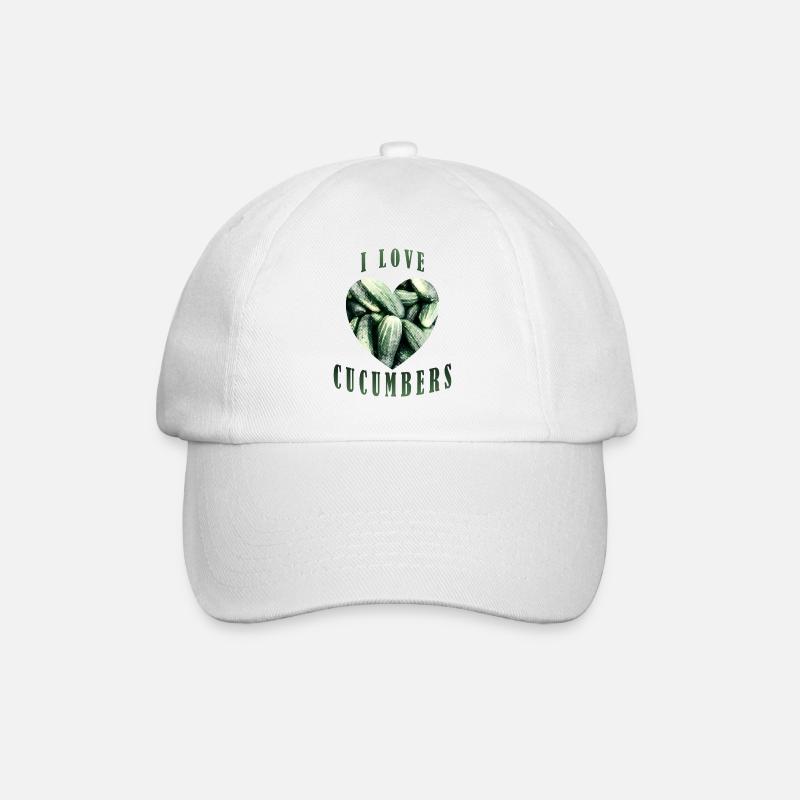 Ich liebe Gurken - Baseballkappe - Weiß/Weiß