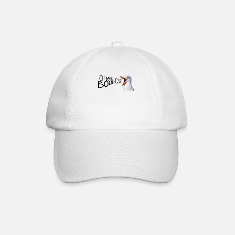 Borkum Urlaub Möwe Nordsee Insel Küste Geschenk - Baseballkappe - Weiß/Weiß