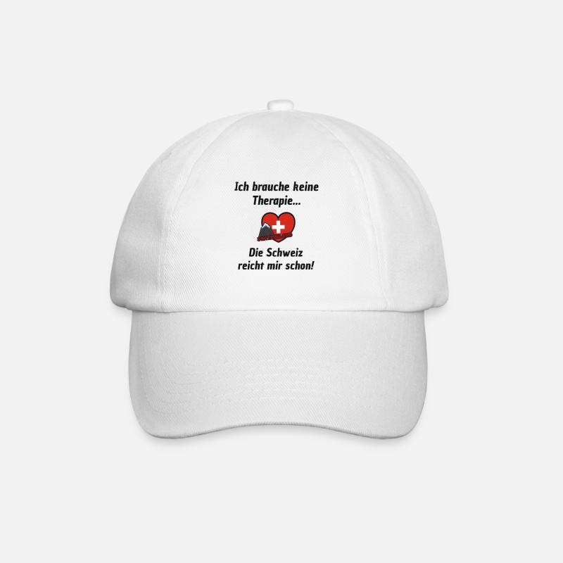 Schweiz - Baseballkappe - Weiß/Weiß