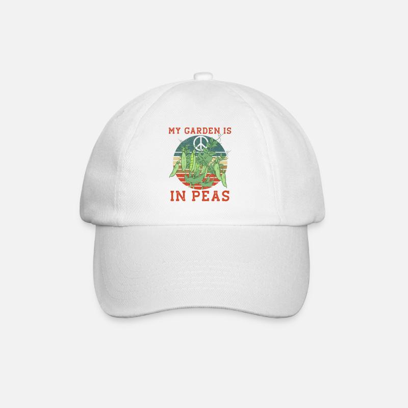 Peas Erbsen lustig Erbse Garten Spruch Geschenk - Baseballkappe - Weiß/Weiß