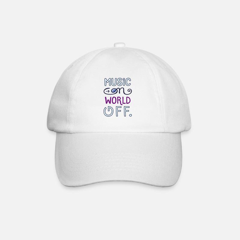 Music on World off - Baseball Cap - white/white