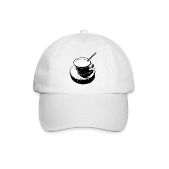 Coffee cup black and white - Baseball Cap - white/white - Front
