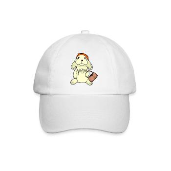 Lapin avec chapeau et panier - Casquette classique - blanc/blanc - Devant