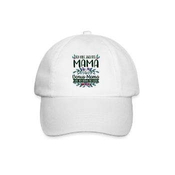 Stiefmutter Bonus-Mama Stiefmama Geschenkidee - Baseballkappe - Weiß/Weiß - Vorne