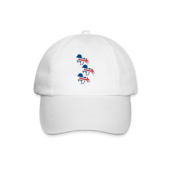 Drapeau du cheval islandais - Casquette classique - blanc/blanc - Devant