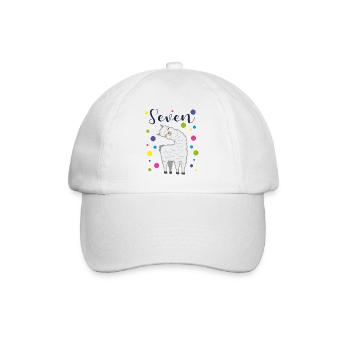 7 ans cadeau d'anniversaire enfants lama alpaga - Casquette classique - blanc/blanc - Devant