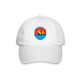 J'adore les chiots sur les SUP pour les pagayeurs debout avec des chiens - Casquette classique - blanc/blanc - Devant