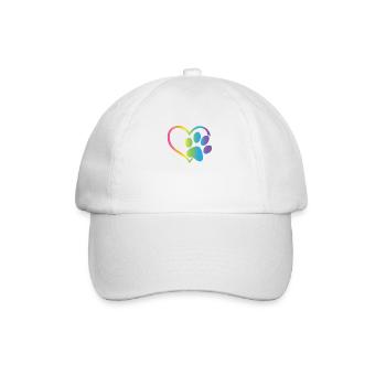 Coeur Paw Print Chien Chat Amant Saint Valentin - Casquette classique - blanc/blanc - Devant