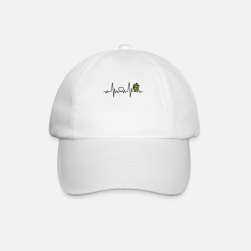 AUTISMUS HERZSCHLAG Welt Autismus Tag Geschenk - Baseballkappe - Weiß/Weiß