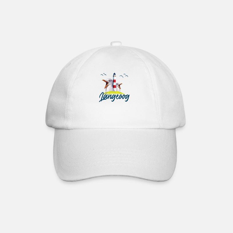 Langeoog Nordsee Insel Souvenir Geschenkidee - Baseballkappe - Weiß/Weiß