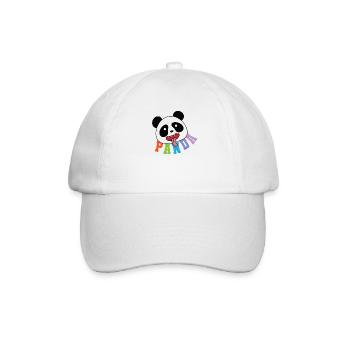 Panda bear stretches tongue out kids - Baseball Cap - white/white - Front
