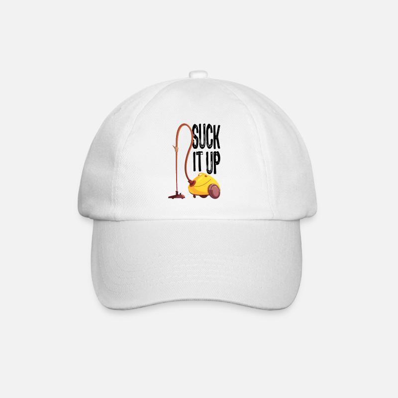 Staubsauger Statement Putzfrau Geschenk Suck It Up - Baseballkappe - Weiß/Weiß