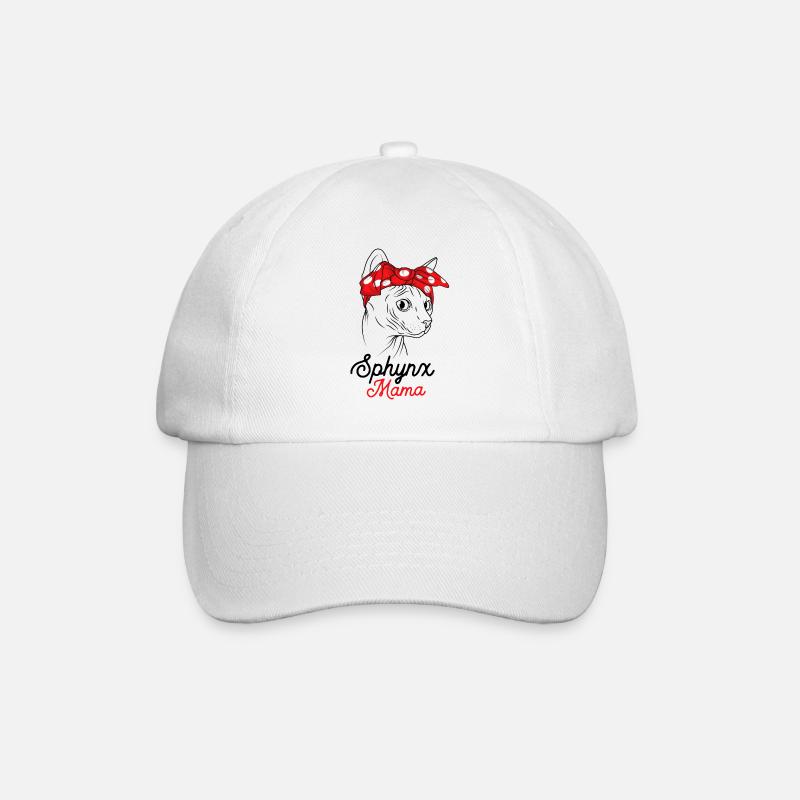 Sphynx Mama Katze Sphinx Nacktkatze - Baseballkappe - Weiß/Weiß