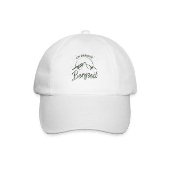 Brauche Bergzeit Geschenk wandern Geschenkidee - Baseballkappe - Weiß/Weiß - Vorne