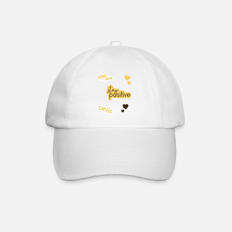 Proverbes positifs autocollants coeurs - Casquette classique - blanc/blanc