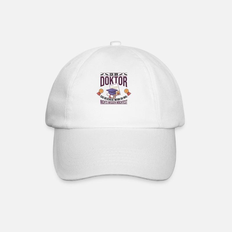 Doktoren Doktortitel Doktorand Promotion Geschenk - Baseballkappe - Weiß/Weiß