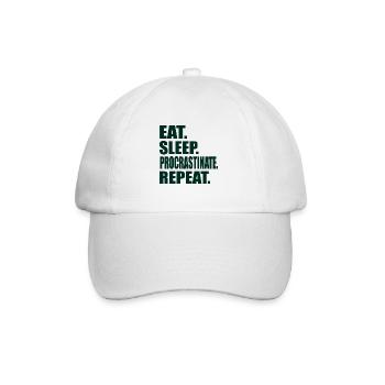 Eat Sleep Procrastinate Repeat Student - Casquette classique - blanc/blanc - Devant