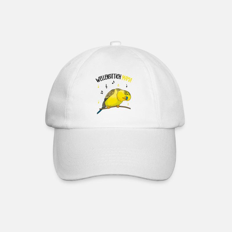 Wellensittich - Baseballkappe - Weiß/Weiß