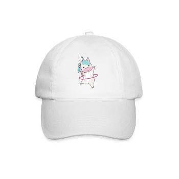 Einhörner die hullern Sport rosa Einhorn lustig - Baseballkappe - Weiß/Weiß - Vorne