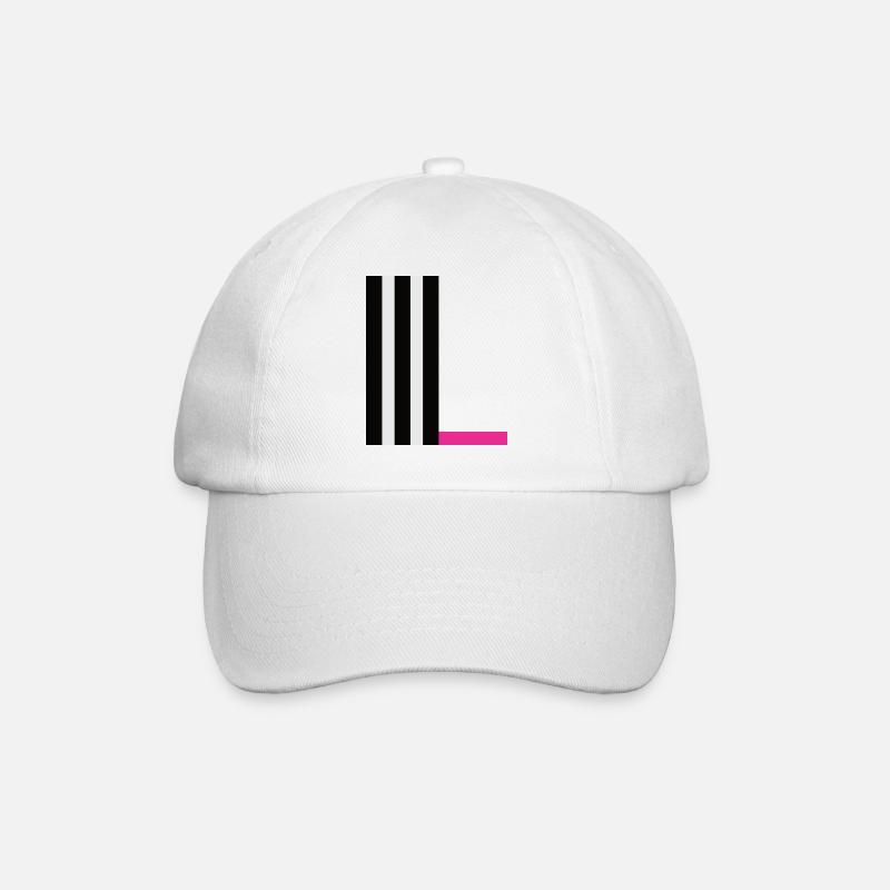 Abstract monochrome line pattern - Baseball Cap - white/white