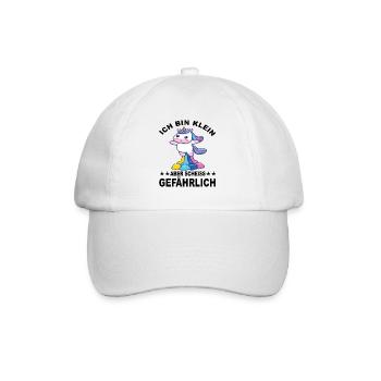 Ich Bin klein aber Scheiss gefährlich - Baseballkappe - Weiß/Weiß - Vorne