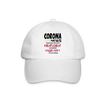 Corona Covid Verblödet Gestorben Leugner News - Baseballkappe - Weiß/Weiß - Vorne