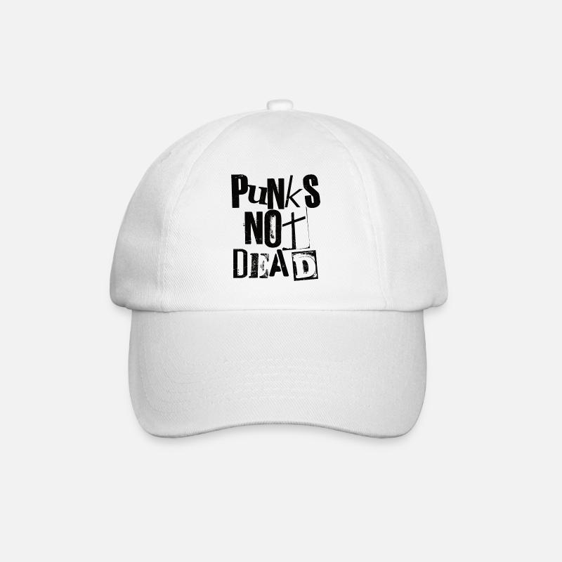 Punks Not Dead - Vintage Grunge - Punk Is Not Dead - Baseballkappe - Weiß/Weiß