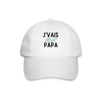 J'VAIS ETRE PAPA idée cadeau humour citation - Casquette classique - blanc/blanc - Devant