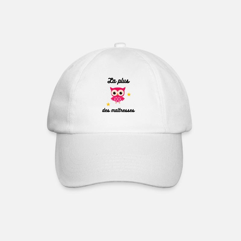 La plus chouette des maîtresses - Casquette classique - blanc/blanc