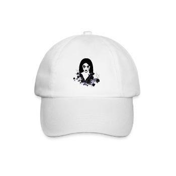 Night Gothic goth girl skull death skull punk - Baseball Cap - white/white - Front