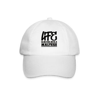 Das Leben ist mit einem malteser besser - Baseballkappe - Weiß/Weiß - Vorne