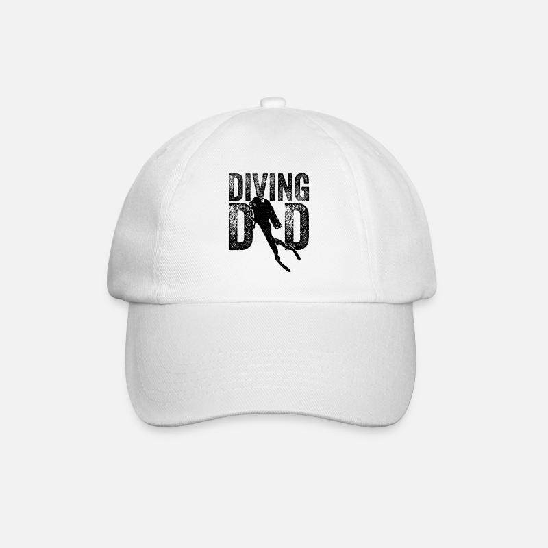Plongeur papa père plongée - Casquette classique - blanc/blanc