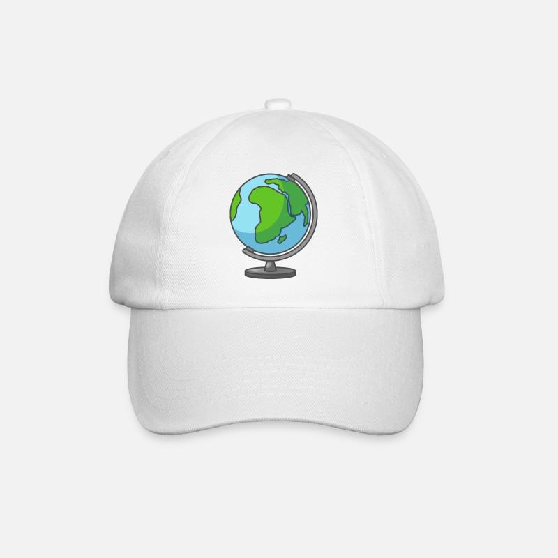 Globe Earth World Globe Globe - Baseball Cap - white/white