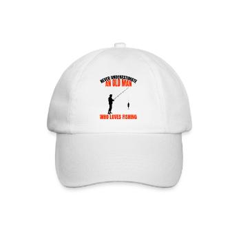 Angler Fishing Grandpa Fishing Pensioner Dad Fishing Hook - Baseball Cap - white/white - Front