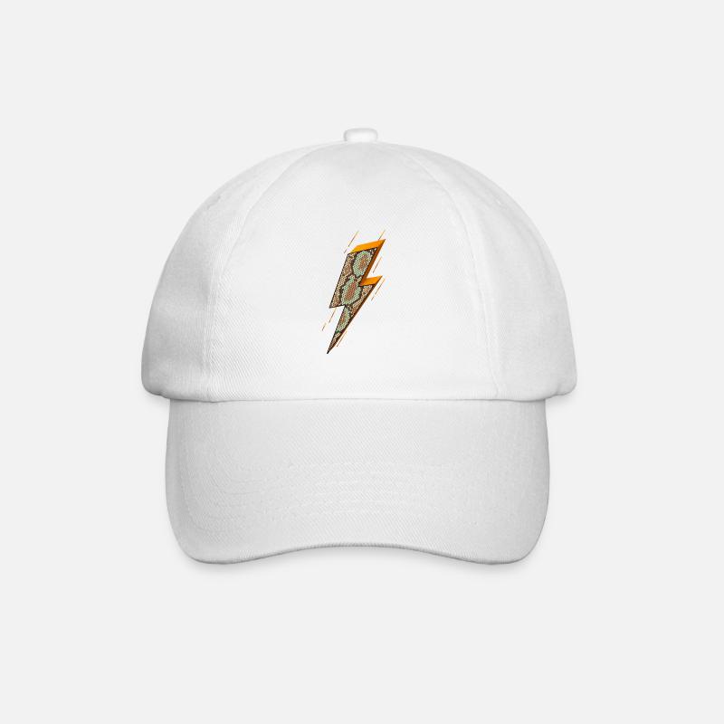 foudre, boulons éclair, orages, - Casquette classique - blanc/blanc
