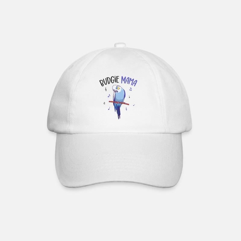 Wellensittich - Baseballkappe - Weiß/Weiß