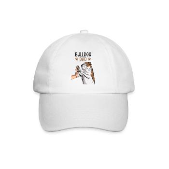 English Bulldog Dad Dog Holder - Baseball Cap - white/white - Front