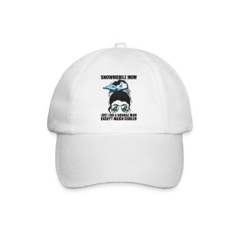 Snowmobile Mom Like A Normal Mom - Baseball Cap - white/white - Front