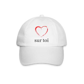 Cœur sur toi rouge/noir - Casquette classique - blanc/blanc - Devant