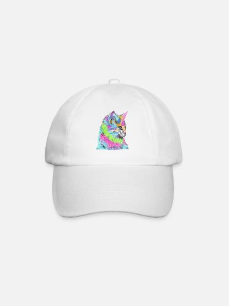 Chat coloré - Casquette classique - blanc/blanc
