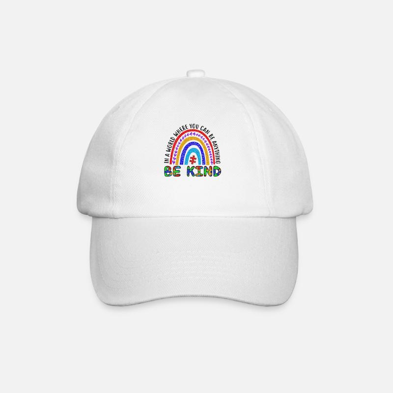 In A World Where You Can Be Anything Be Kind - Baseballkappe - Weiß/Weiß