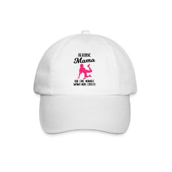 Aerobic Mama Fitness Gymnastik Geschenk Damen - Baseballkappe - Weiß/Weiß - Vorne