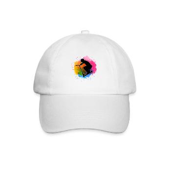 Colorful Watercolor Stuntscooter Stunt Roller - Baseball Cap - white/white - Front