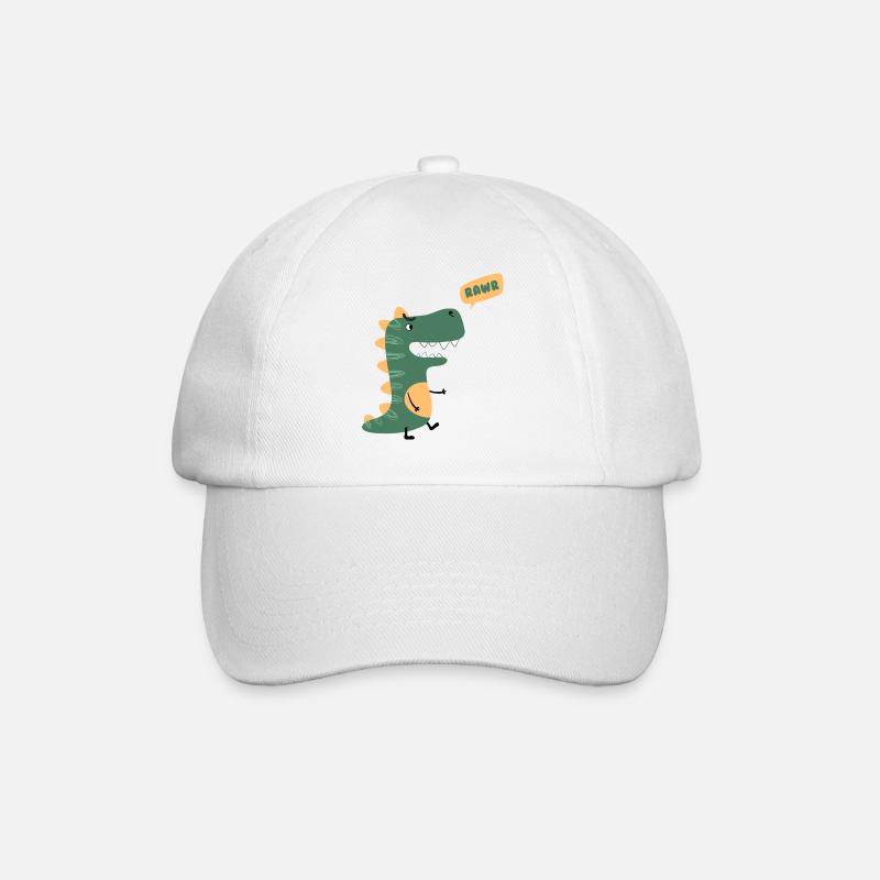 Dinosaurier - Baseballkappe - Weiß/Weiß