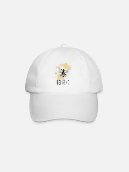 Biene Be Bee Kind - Baseballkappe - Weiß/Weiß