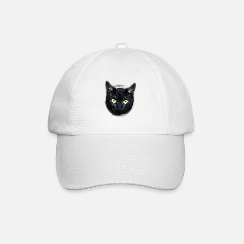 black cat chat noir - Casquette classique - blanc/blanc