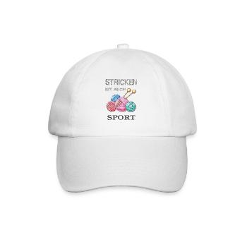 Stricken ist auch Sport - Baseballkappe - Weiß/Weiß - Vorne